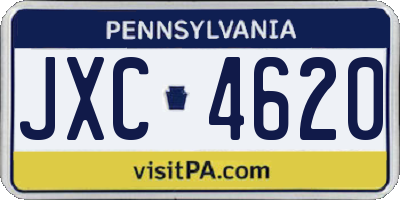 PA license plate JXC4620