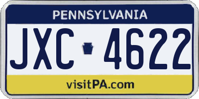 PA license plate JXC4622