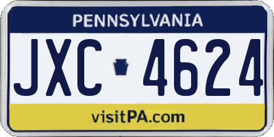 PA license plate JXC4624