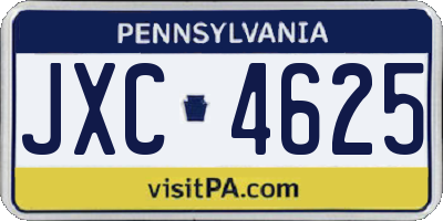 PA license plate JXC4625