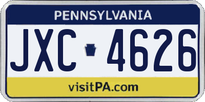 PA license plate JXC4626