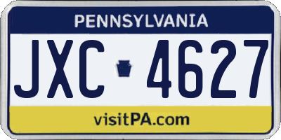 PA license plate JXC4627