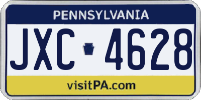 PA license plate JXC4628