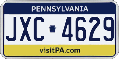 PA license plate JXC4629