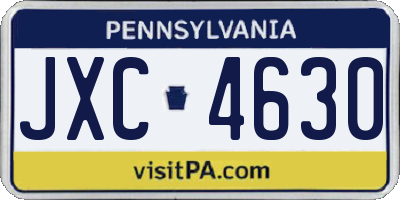 PA license plate JXC4630