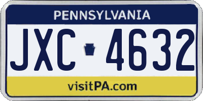 PA license plate JXC4632