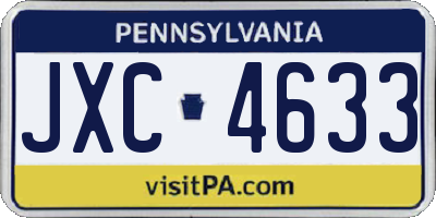 PA license plate JXC4633