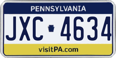 PA license plate JXC4634