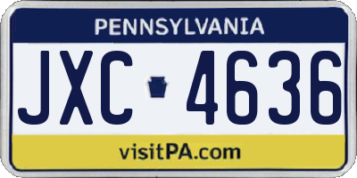 PA license plate JXC4636