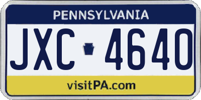 PA license plate JXC4640