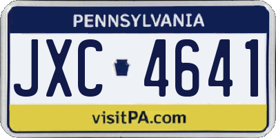 PA license plate JXC4641