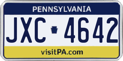 PA license plate JXC4642