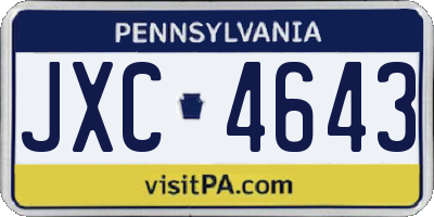 PA license plate JXC4643