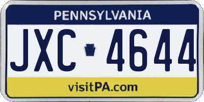 PA license plate JXC4644