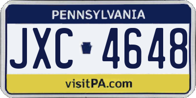 PA license plate JXC4648