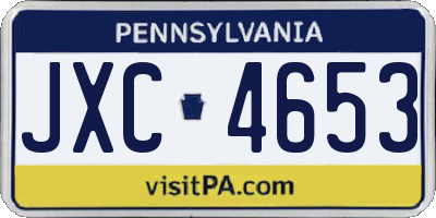 PA license plate JXC4653