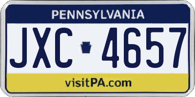 PA license plate JXC4657