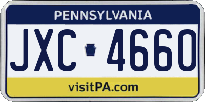 PA license plate JXC4660