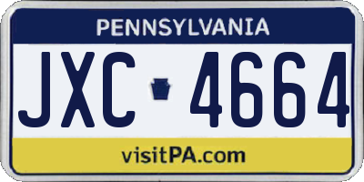 PA license plate JXC4664