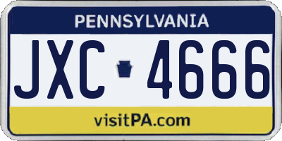 PA license plate JXC4666