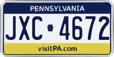 PA license plate JXC4672