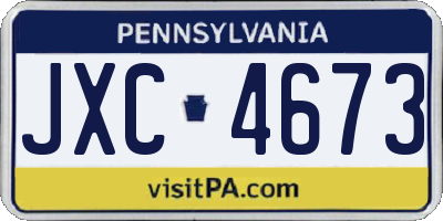 PA license plate JXC4673