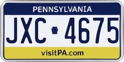 PA license plate JXC4675