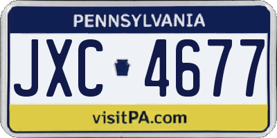 PA license plate JXC4677