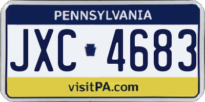 PA license plate JXC4683