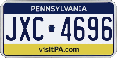 PA license plate JXC4696