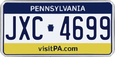 PA license plate JXC4699