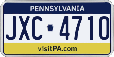 PA license plate JXC4710