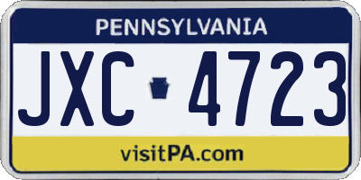 PA license plate JXC4723