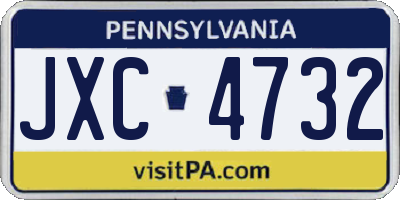 PA license plate JXC4732