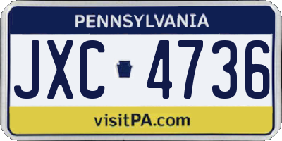 PA license plate JXC4736