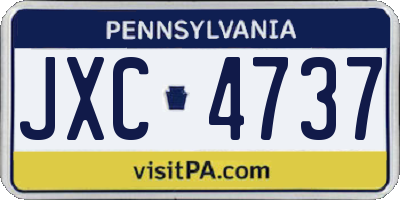 PA license plate JXC4737