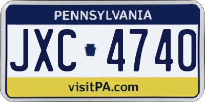 PA license plate JXC4740