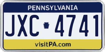 PA license plate JXC4741