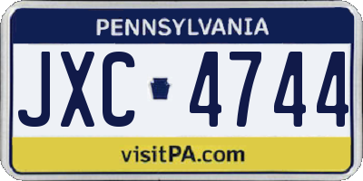 PA license plate JXC4744