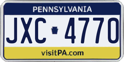 PA license plate JXC4770