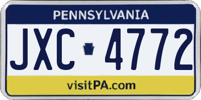 PA license plate JXC4772