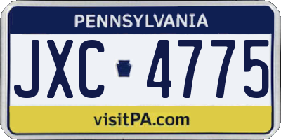 PA license plate JXC4775