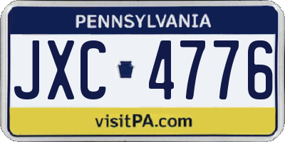 PA license plate JXC4776