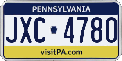 PA license plate JXC4780