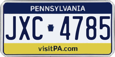 PA license plate JXC4785