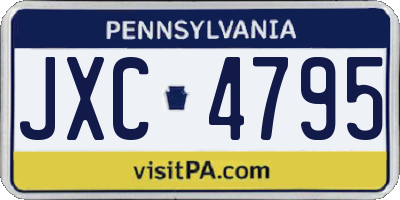 PA license plate JXC4795