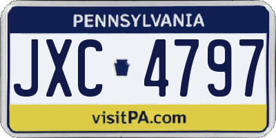 PA license plate JXC4797