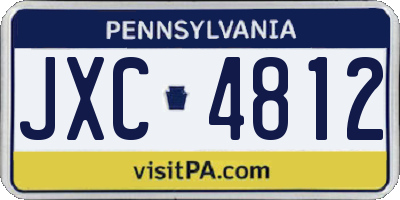 PA license plate JXC4812