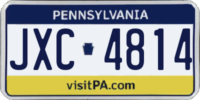 PA license plate JXC4814