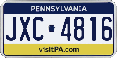 PA license plate JXC4816